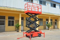 Plateforme de travail élévatrice mobile industrielle en alliage d'aluminium avec ciseaux électriques, pieds stabilisateurs extensibles, hauteur maximale 24m, capacité 100kg