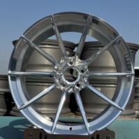 Rines de Auto Forjados XL de 21 Pulgadas con Acabado Pulido Espejo, Diseño Multirradio 21x9.0, Acabado Plateado, Nueva Construcción, Rines de Aluminio 21x10.0