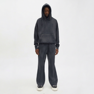 Conjunto Deportivo para Hombre, Sudadera con Capucha y Pantalones Deportivos con Cordón, Corte Regular, Casual, 2 en 1, 100% Algodón Grueso, para Invierno - Product Image 1