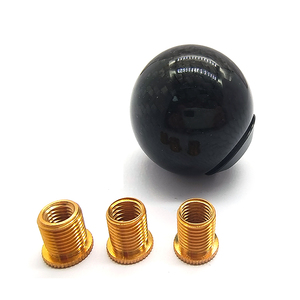 Manuel şanzıman araçları için kırmızı/siyah kaplamalı Jeep karbon Fiber manuel vites topuzu evrensel yuvarlak top tasarımı - Product Image 4