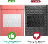 Enveloppes rembourrées à bulles, courrier à bulles rose, Logo personnalisé, en Poly scellé, pour toutes les entreprises, 50 pièces