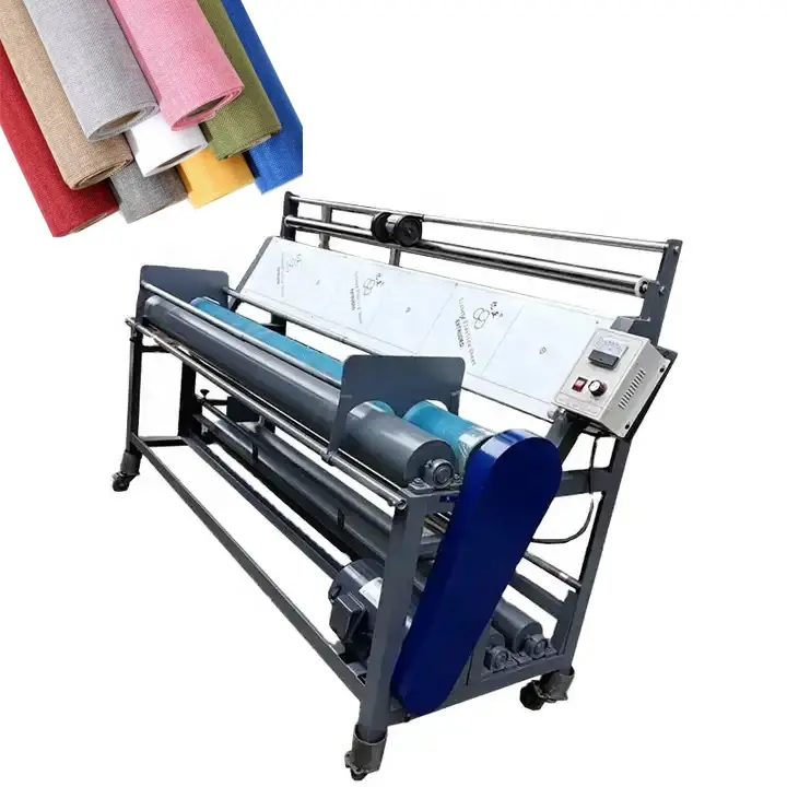Textile Fabric Cloth Rolling Machine Fabric Meter Counter Rolling Machine Cloth Roll Winding Fabric Roller Inspection Machine