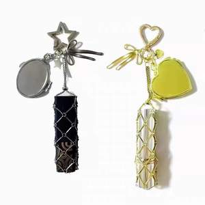 Llavero y Porta Bálsamo Labial de Acero Inoxidable con Forma de Corazón Estilo Boho, Personalizado - Product Image 4