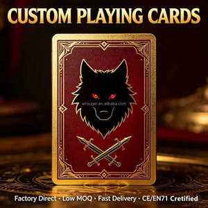 Cartes à Jouer Personnalisées Tête <span class=keywords><strong>de</strong></span> <span class=keywords><strong>Loup</strong></span> Gothique – Cartes <span class=keywords><strong>de</strong></span> Poker Fantasy Sombre - Product Image 1