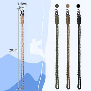 เชือกพาราคอร์ดสีดำพร้อมคลิปตะขอ,เคสโทรศัพท์พวงกุญแจบัตรประจำตัวประชาชนสำหรับตั้งแคมป์กิจกรรมกลางแจ้งปี2022 - Product Image 2