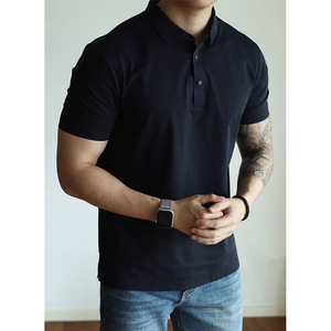 Polo para Hombre con Textura Refrescante, de Seda Helada, Sin Arrugas, Sin Costuras, con Cuatro Broches, de Secado Rápido y Antibacteriano, Ideal para Verano - Product Image 1