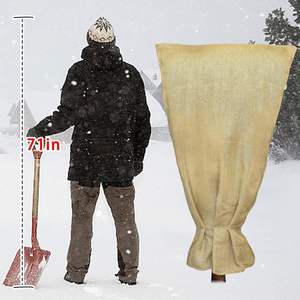 ZerUprin 70x45 pouces Housse <span class=keywords><strong>de</strong></span> protection contre le gel réutilisable en <span class=keywords><strong>toile</strong></span> <span class=keywords><strong>de</strong></span> <span class=keywords><strong>jute</strong></span> et ficelle pour arbres <span class=keywords><strong>de</strong></span> jardin en extérieur, arbustes et plantes en <span class=keywords><strong>pot</strong></span> - Product Image 6