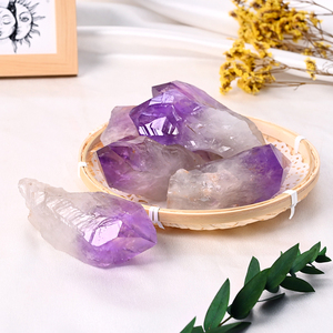 Pierres brutes de guérison en cristal naturel, bijoux, pierres précieuses en vrac, dents d'améthyste pour accessoires de décoration intérieure - Product Image 6