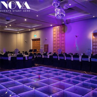 2021 nouveau Led sol 3D miroir magique abîme changement coloré éclairage de scène carreaux de sol lumineux