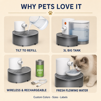 Nouvelle Fontaine à Eau Intelligente à Alimentation par Gravité pour Animaux, Design Détachable, Eau Courante pour Chiens et Chats, Sans Prise Requise, 2300g CN