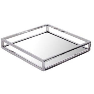 Best Selling Copper Antique Metal With Golden Handle Serving Tray for Table Decoration <b>Hotel</b> <b>Supply</b> Serving Trays - Product Image 5