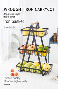 Ba Lớp Có Thể Tháo Rời Sắt Trái Cây & Snack Lưu Trữ Giá Lắp Ráp Nhà Bếp Tay Giỏ Cross-Biên Giới Hộ Gia Đình Kim Loại Giỏ - Product Image 4