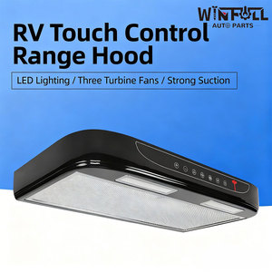 Campana Extractora de 3 Velocidades Ajustables, 12V, Ventilador de Extracción de Humo, Pantalla Táctil, Luz LED, Acero Inoxidable, para Auto, RV, Cámper, Yate - Product Image 2