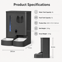 Distributeur automatique intelligent programmable pour animaux de compagnie avec caméra WiFi double bande, veilleuse et double alimentation OEM ODM