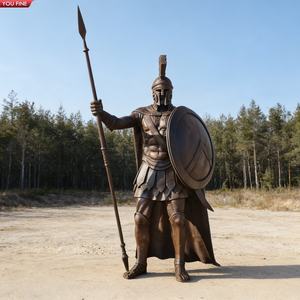 Sculpture de guerrier spartiate grandeur nature en bronze YOUFINE, art antique pour place publique et <span class=keywords><strong>musée</strong></span> - Product Image 3