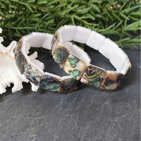 Bracelet jonc pour femme en coquillage blanc d'abalone perlé rectangulaire noir naturel de haute qualité, style classique tendance, vente chaude