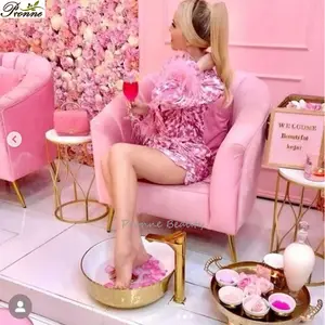 2023 luxury new style foot whirlpool european touch cute pink pedicure spa massage chair for nail salon