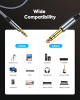 Câble audio stéréo TRS mâle 3,5 mm (1/4 po) vers jack mâle 3,5 mm (1/8 po) de 1 m, 2 m, 3 m pour amplificateur, haut-parleur, guitare, mixeur, home cinéma