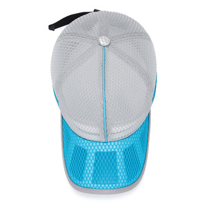 Baseball Cap Mesh Sun Protection Breathable Outdoor Sport Hat Unisex Kids Summer Style Lake Blue White Gray - Product Image 3