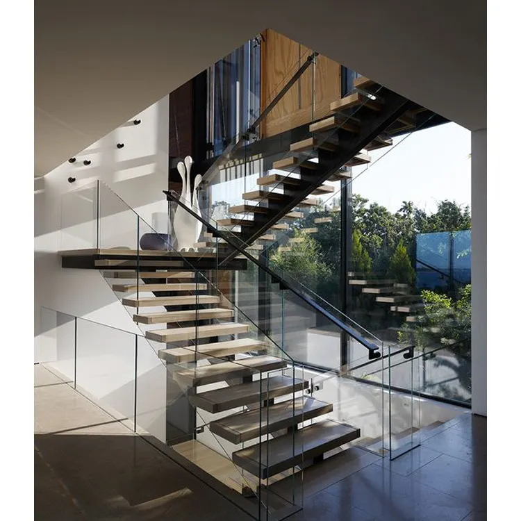 アンティークヘリカル階段デザイン階段/階段/スチールビーム木材トレッド階段付き階段
