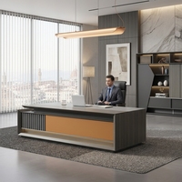 Bureau de direction modulaire ignifuge en bois de luxe, fabrication directe ODM/OEM, boîte à câbles, design moderne et élégant, bureau spacieux pour le bureau