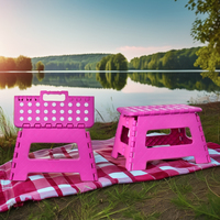 Coloré poignée unique télescopique enfants portable pliable solide pas cher tabouret en plastique pliant escabeau