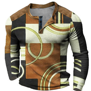 Camicia Henley Vintage <span class=keywords><strong>da</strong></span> Uomo a Maniche Lunghe con Grafica 'Built 60 Years <span class=keywords><strong>Ago</strong></span>' e Bottoni, Stile Casual Retrò - Product Image 5