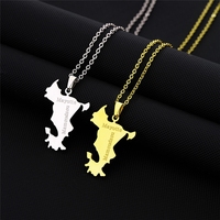 Collier pendentif tendance en acier inoxydable PVD étanche avec carte de l'île de Mayotte, France, vente en gros pour femmes et hommes