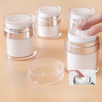 Logo personnalisé blanc clair AS PP pot sans air cosmétique conteneur 15g 30g 50g Push-type bouteille de crème sous vide