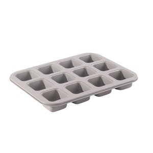 Mini Toast 12-Cup Square <b>Cupcake</b> Mold Carbon Steel Non-Stick Baking Mold For Oven Use Home Baking Tools - Product Image 1