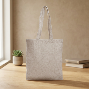 Sac fourre-tout écologique en coton recyclé Carrymore, lavable et réutilisable, logo/taille personnalisable pour les sacs de shopping promotionnels - Product Image 1