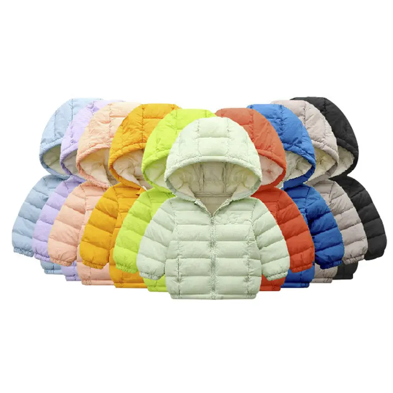 2021 winter new children's download coat boys and girls baby warm down cotton jacket short hooded jacket wholesale