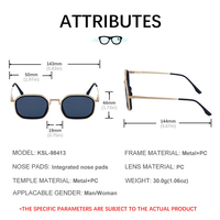 Lunettes de soleil rétro à monture métallique avec logo personnalisé pour hommes, style carré classique, protection UV400, style rectangulaire pour hommes et femmes