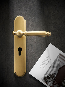 Chất Lượng Hàng Đầu Thương Hiệu Phong Cách Châu Âu Phòng Ngủ Cửa Xử Lý Ổ Khóa Với Móc Chìa Khóa Bằng Gỗ Cửa Khóa Tay Nắm Cửa Riêng Biệt Khóa Xử Lý - Product Image 4