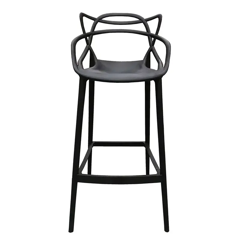 Taburetes de cocina de asiento alto para coche de oreja de alta calidad nórdica moderna silla de taburete de bar de plástico PP apilable