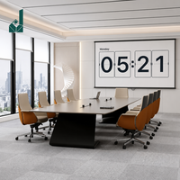Ensemble de table et de chaises de conférence modernes en bois massif avec plateau rectangulaire pour salle de réunion d'entreprise