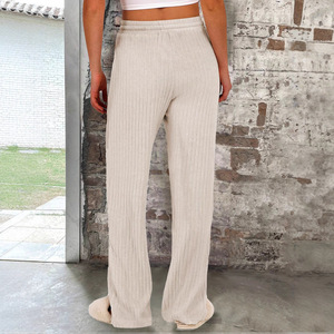 Pantalon évasé décontracté pour femme grande taille avec taille élastique et poches, idéal pour l'été - Dropshipping Shopify - Product Image 2