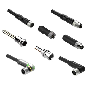 Tùy chỉnh chiều dài cáp không thấm nước IP67 nhựa lắp ráp với góc bên phải & thẳng nam M8 kết nối lĩnh vực kết nối không dây - Product Image 1