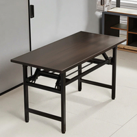 Table pliante moderne en noyer clair Mobilier de bureau peu encombrant pour le salon, la maison, la cuisine et la chambre à coucher