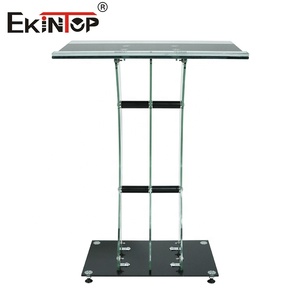 แท่นบรรยาย เก้าอี้บรรยาย โต๊ะบรรยาย ยี่ห้อ Ekintop ผลิตจากกระจกและโลหะ แข็งแรงทนทาน เหมาะสำหรับโรงเรียน ห้องประชุม และเวทีบรรยาย - Product Image 4