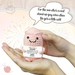 Handmade Positive Dick Christmas White <b>Elephant</b> <b>Gifts</b> for Adults Funny Wiener Crochet with Card Weird Stuff Friend Coworker <b>Gift</b> - Product Image 2