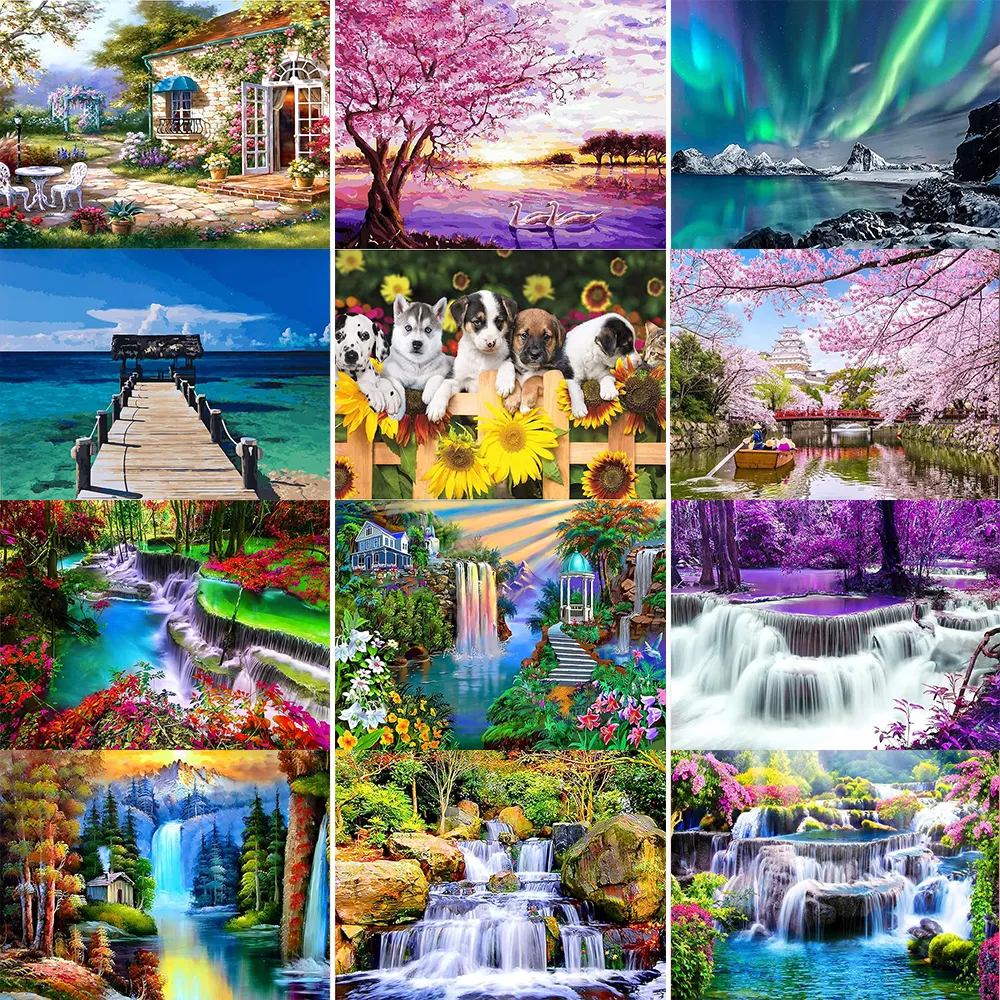 5d Groothandel Diamond Painting Kits Collectie Landschapsschilderijen Aanpassen Van Uw Foto 'S Diy Painting Diamond Home Decor