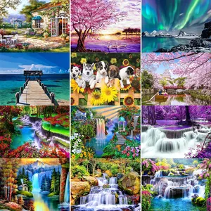 5d Wholesale Diamond Painting Kits Collection Of Landscape Paintings Customize Your Photos Diy Painting Diamond Home Decor