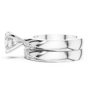 Anillo de Compromiso Solitario con Diamante de Laboratorio de Diseño Atractivo y Estilo Moderno para Mujer - Product Image 3