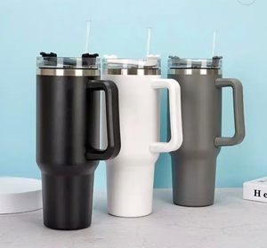 40 Oz 1200ml Stainless Steel Vacuum Insulated Eco-Friendly Tumbler Handle Lid <b>Straw</b> 6-12 Hours Thermal Performance for Water - Product Image 2