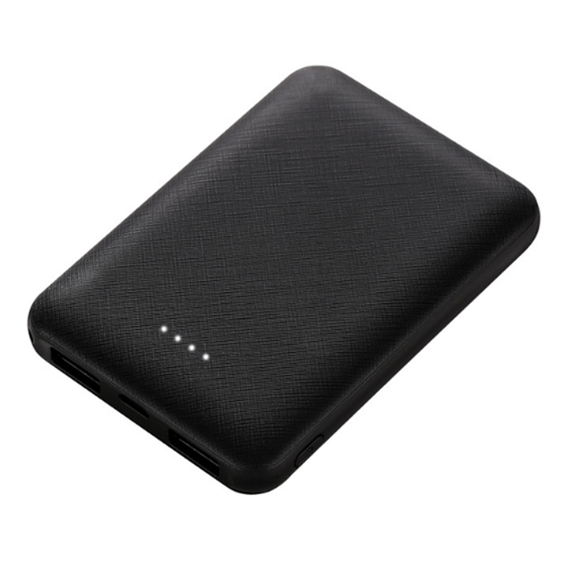 Mini 10000mAh Portable Power Bank with Dual USB Holder Function PVC Material 18650 Lithium Battery