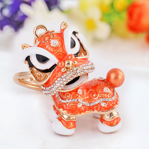 Vente en gros Tête Rotative Mini Lion Danse Porte-clés Lucky Water Diamond Porte-clés - Product Image 4