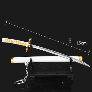 15cm épée arme démon tueur <span class=keywords><strong>Kimetsu</strong></span> <span class=keywords><strong>No</strong></span> <span class=keywords><strong>Yaiba</strong></span> Cosplay armé Katana PU <span class=keywords><strong>Ninja</strong></span> couteau porte-clés samouraï épée accessoire jouets pour adolescents - Product Image 5