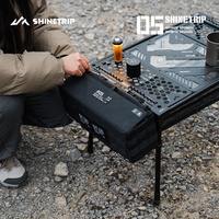 Table de camping pliable et détachable en aluminium léger IGT, réglable en hauteur, 2 vitesses, mobilier d'extérieur rectangulaire, finition noircie, DIY