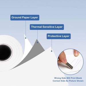 Papier thermique pour caisse enregistreuse en gros, 100% pâte de bois, 50 g/m², 80x60 mm - Product Image 4